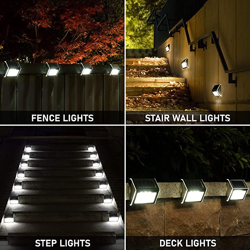 6/12pcs Outdoor Wall Lights Solar Step Fence Lights Stair Waterproof Garden Patio Outdoor Wall Lights Solar Waterproof Lighting Decoration Lamp 2026 - $61.99 –P8