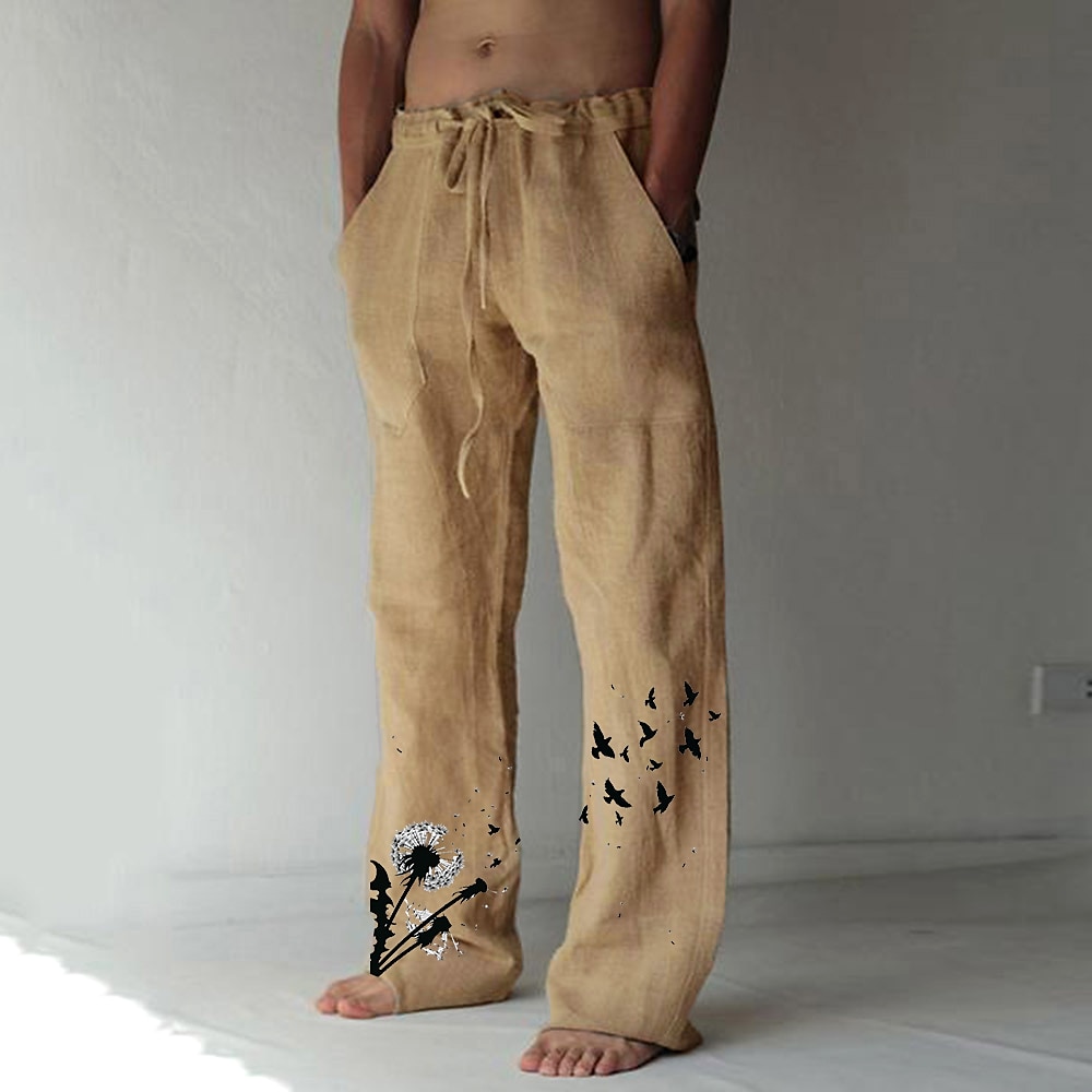 Homens Estampas Abstratas dandelion Calças Calça verão Calças de praia Cintura Média Moda Designer Grande e Alto Casual Diário Para férias Design de cordão elástico Bolso frontal Perna reta Primavera de 2025 por $25.99 –P2