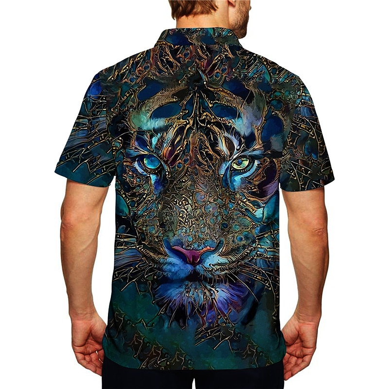 Homens Tigre Camisas Polo com zíper Camisa de golfe Manga Curta Camisas polo Camisas de colarinho Casual Engraçado Streetwear Roupas de férias Trajes de festa Impressão 3D Polo com fecho de correr de de 2026 por $23.99 –P2