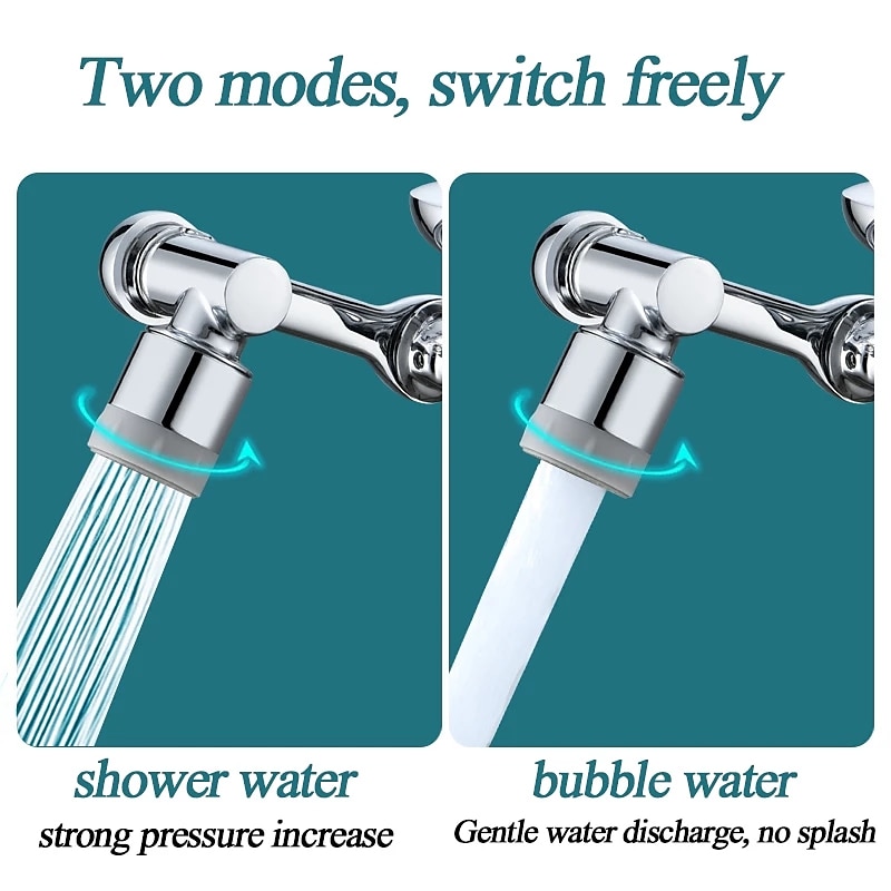 Alloy Faucet Extender Head Replacement Mechanical Arm 1080° 2 Mode Sprayer Nozzle Attachment, Water Aerator Bubbler for Bathroom Kitchen, Universal Tap Extend Spray Filter Spout Adapter Accessories 2025 - $11.49 –P2