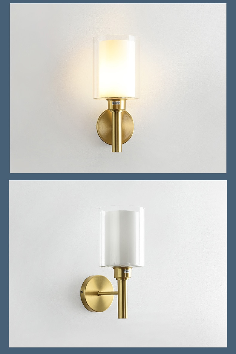 תאורת קיר מודרנית שטוחה, led סלון חדר שינה אור קיר נחושת 220-240v 2025 - $174.99 –P8