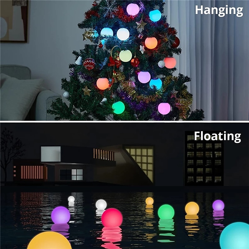 IP68 Rechargeable LED Floating Pool Light With RF Remote Color Changing Glowing Ball Dimmer Light for Yard Swimming Pool Pond Party Decoration Colorful Lighting 2025 - $16.99 –P12