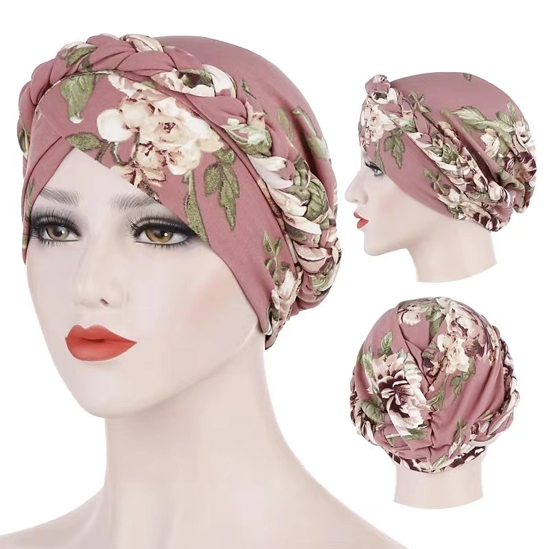 Lenço de turbante muçulmano com estampa de algodão para mulheres bonés islâmicos internos hijab lenços de cabeça de envoltório árabe femme musulman turbante mujer de 2025 por $11.99 –P1