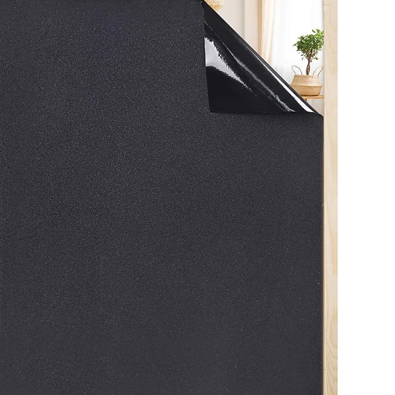 Filme para janela de vidro que cobre a janela, filme preto, decoração de privacidade estática, autoadesivo para bloqueio de UV, controle de calor, adesivos para janelas de vidro 100x45cm/39x18inches de 2026 por $10.49 –P11