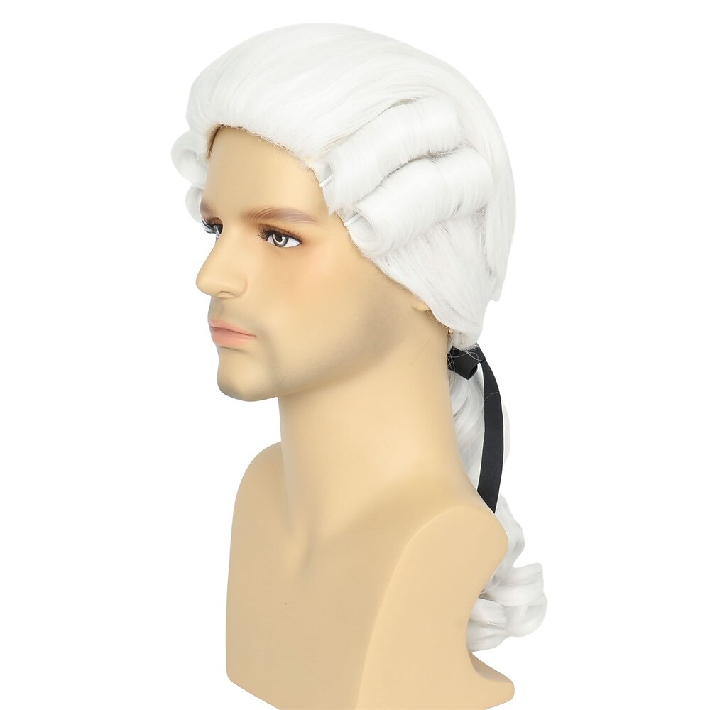 Hair Grey Colonial Wig Mens Powdered Wig for Cosplay Judge Lawyer Wig Funny Wigs  Wigs 2026 - $21.99 –P11