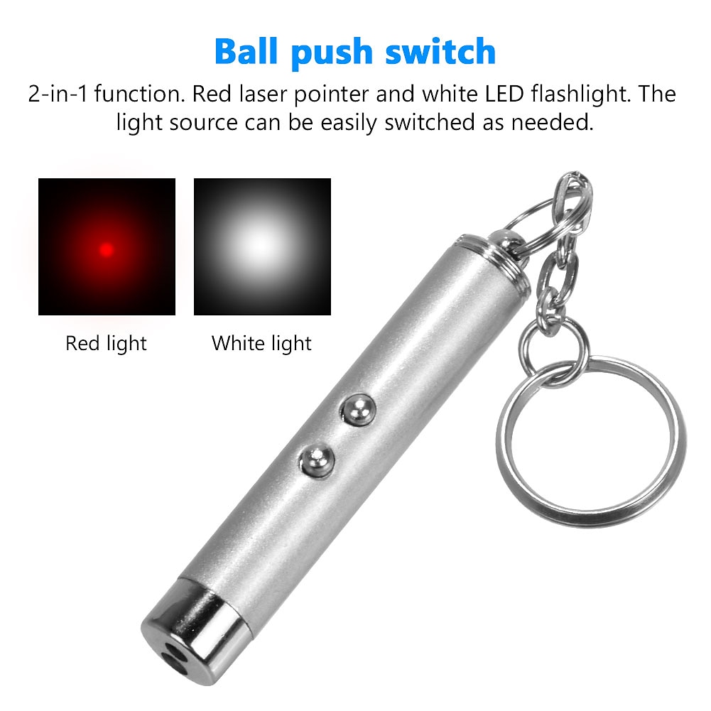 3PCS Laser Pointer Toy Mini Cat Dog Fun Pointer Red Light Laser LED Training Torch Pet Toys Pen 2-In-1 Cat Pet Toy Red Laser Light LED Pointer 2025 - $15.49 –P7