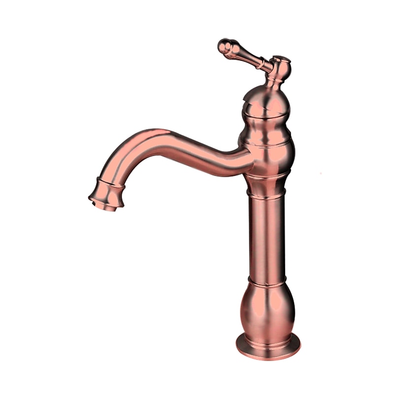 Robinet de lavabo de salle de bain, poignée unique or rose/noir/or brossé/laiton/nickel rustique robinet galvanisé à un trou répandu avec eau chaude et froide de 2025 ? $129.99 –P11