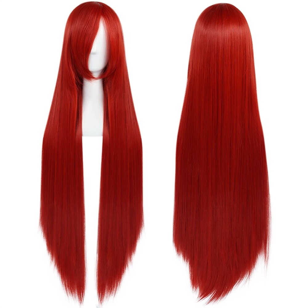 Parrucca Lunga Verde Scuro di 100 cm con Frangia Parrucca Liscia Cosplay per Donne Ragazze Uomini Ragazzi Parrucca di Capelli Sintetici Costume per Anime Parrucche di Halloween Parrucche per il del 2025 a $31.99 –P12