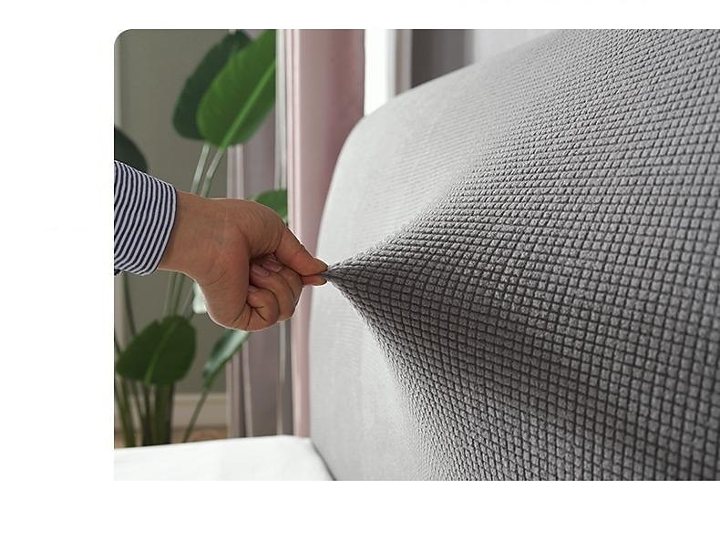Housse de tête de lit extensible, housse de tête de lit jacquard élastique gris vert, housse de tête de lit anti-poussière pour chambre de 2025 ? $25.99 –P5
