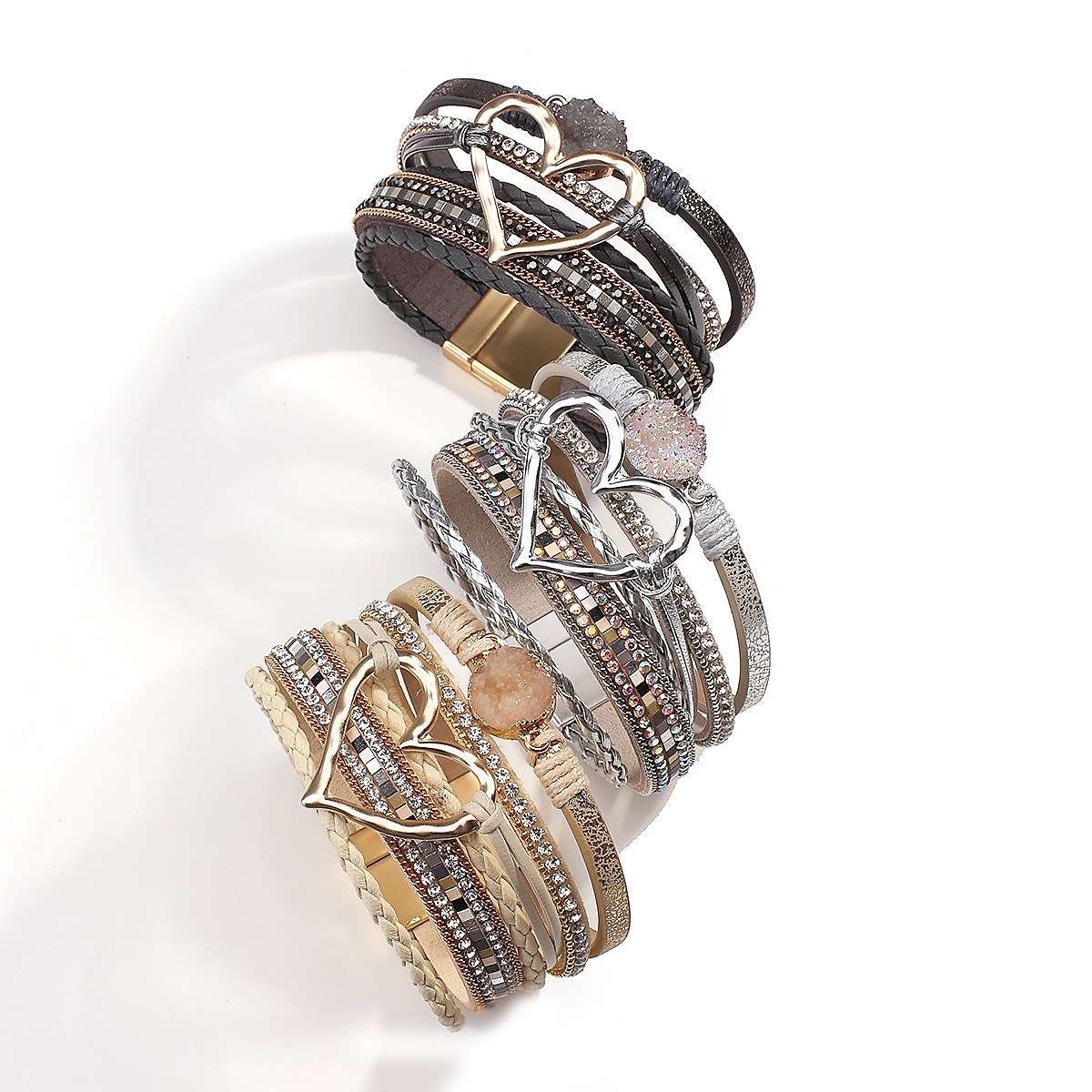 1pc Magnetverschluss Boho Wickelarmbänder Ledermanschette Armreif Perlenarmbänder für Frauen stapelbar Unendlichkeitsarmbänder Schmuck 2025 - $12.99 –P2