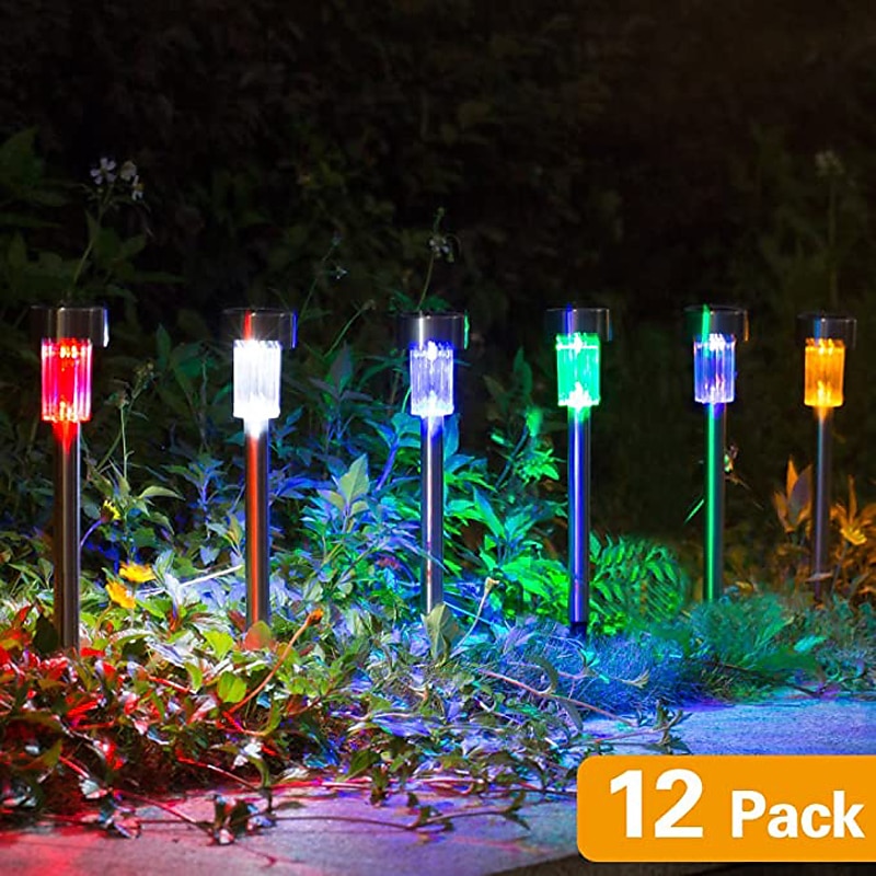 12pcs Outdoor Pathway Lights Solar Garden Light Waterproof LED Solar Lawn Light Garden Deck Walkway Solar Landscape Decoration Night Light 2025 - $37.99 –P4