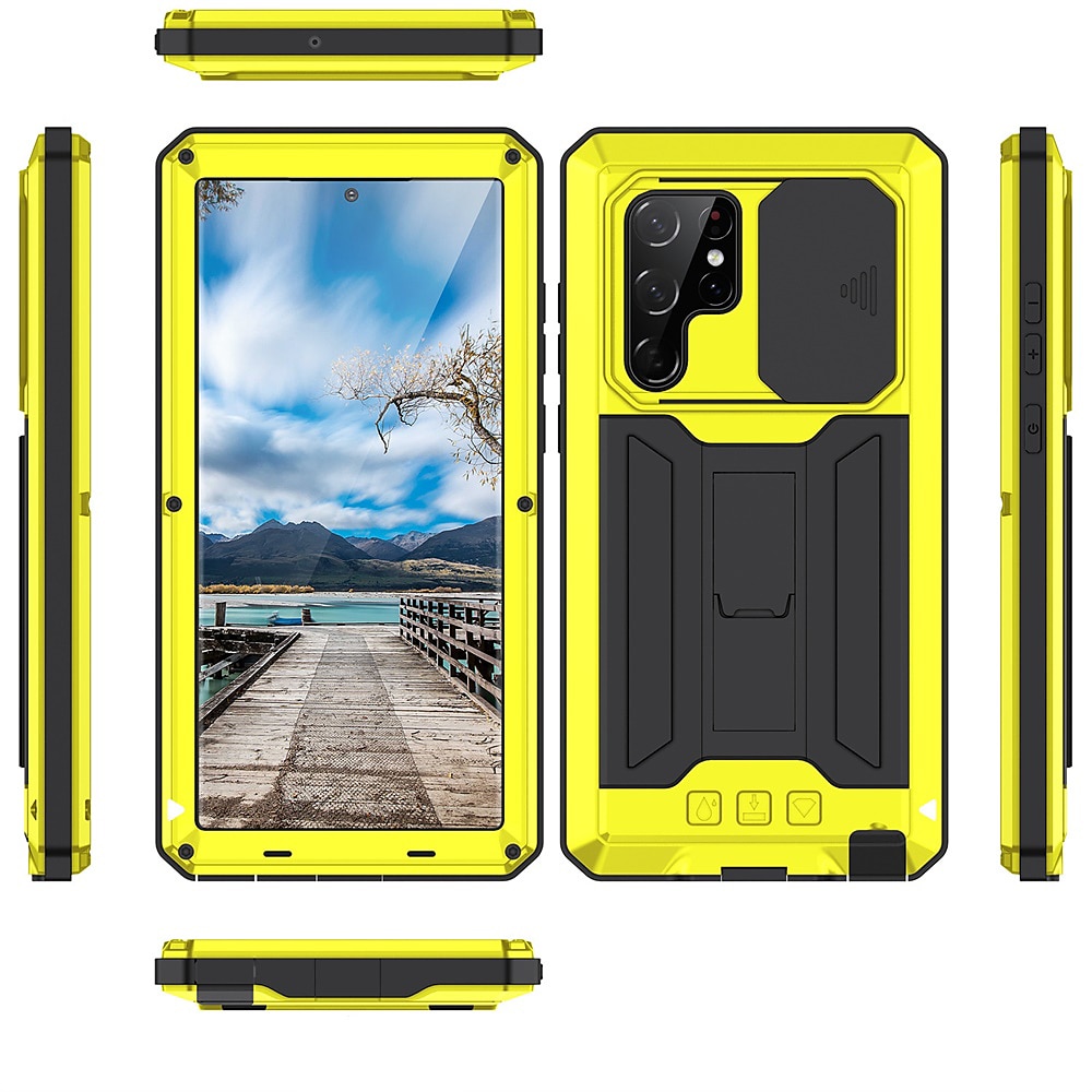 2025年 Samsung Galaxy S23 S22 Plus Ultra S25 Ultra 用ヘビーデューティ 防塵 四隅の落下耐性 キックスタンド 幾何学模様 メタル  コレクション – $44.99 –P8
