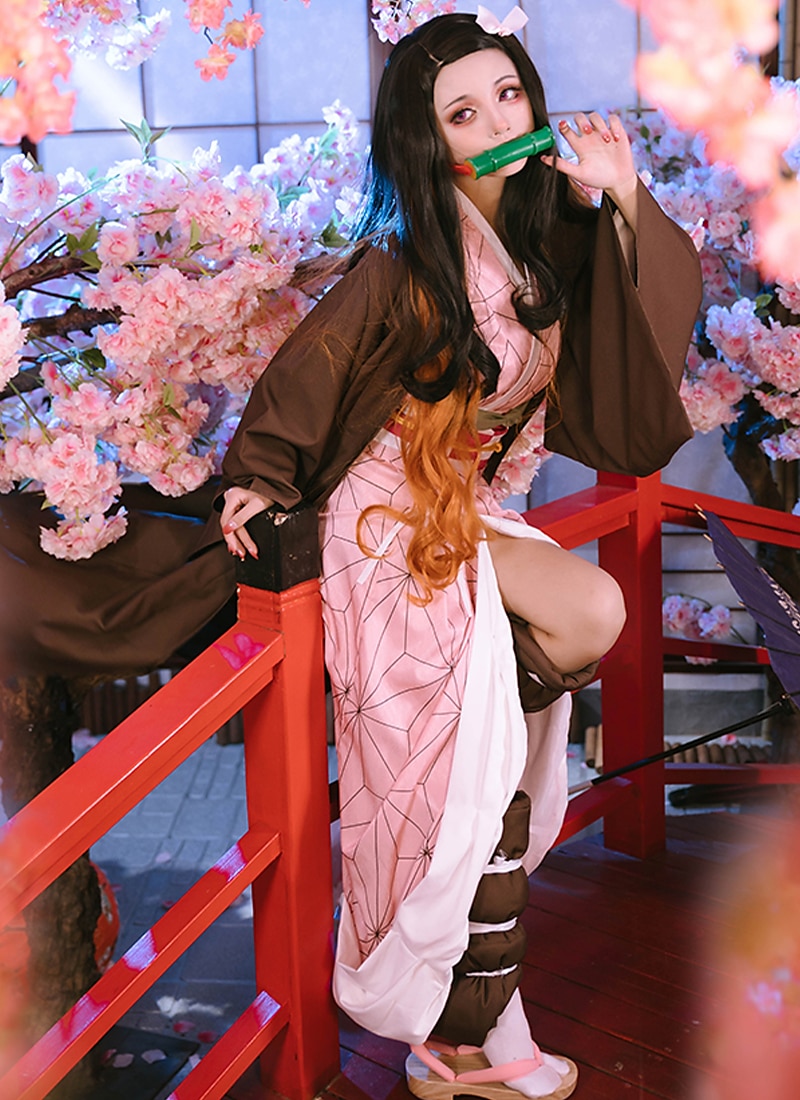 Kamado Nezuko Anime Στολές Ηρώων Σύνολα Κιμονό Κοστούμια Cosplay Επίστρωση Εσώρουχα Επιγονατίδες Για Γυναικεία Ενήλικες 2025 - $76.99 –P9