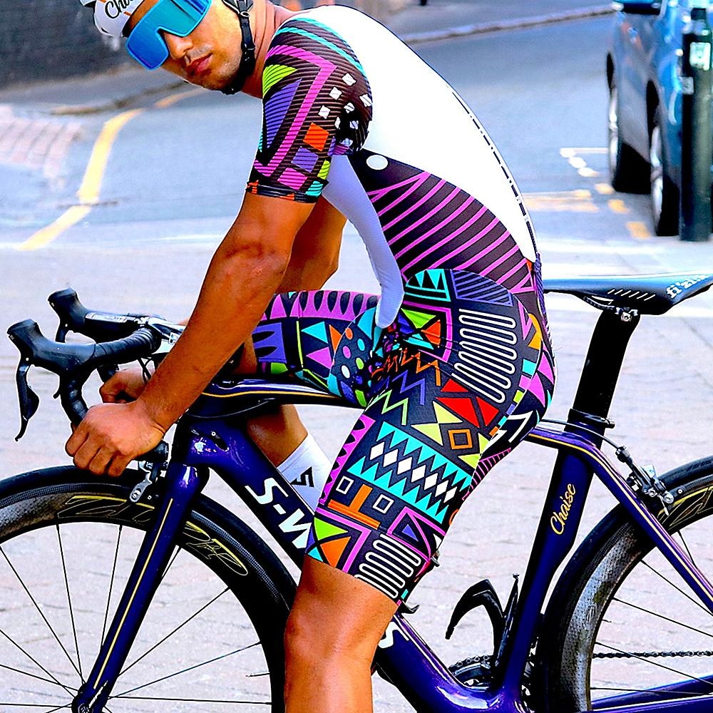 رجالي هندسي شورت ركوب الدراجات شورات الدراجة دراجة هوائية مريلة السراويل قيعان دراجة جبلية دراجة الطريق رياضات 3D وسادة ركوب الدراجات سريع جاف رطوبة فتل أرجواني سباندكس ملابس ملابس ركوب الدراجات 2026 - $28.99 –P4