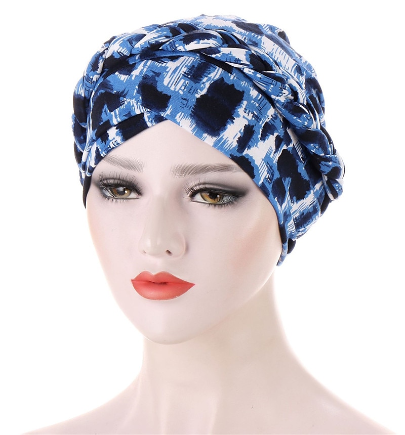 Lenço de turbante muçulmano com estampa de algodão para mulheres bonés islâmicos internos hijab lenços de cabeça de envoltório árabe femme musulman turbante mujer de 2025 por $11.99 –P19