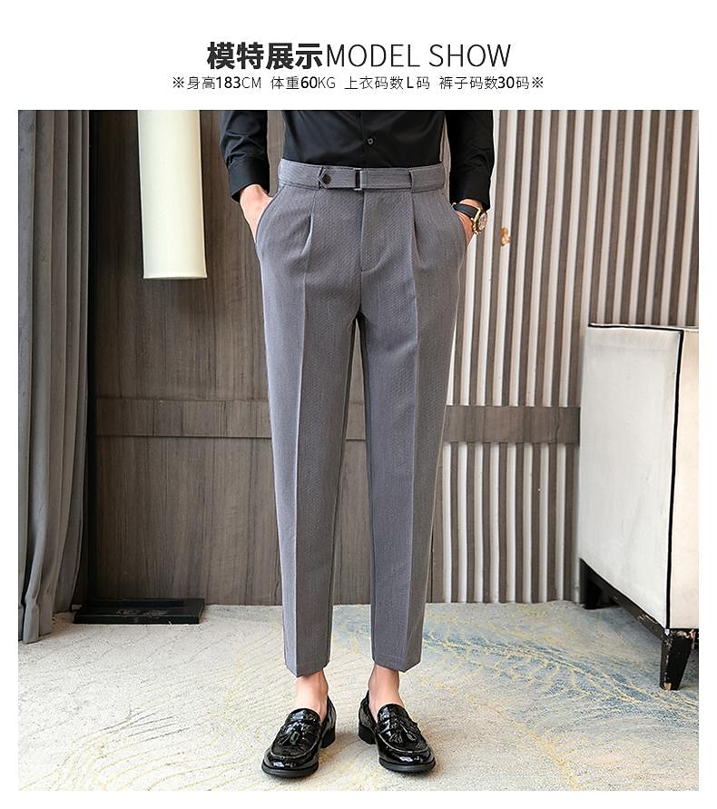 Voor heren Afstuderen Pakken Broek Geplooide broek Kostuumbroek Zak Hoogte stijging Effen Kleur Comfort Zacht liiketoiminta Dagelijks Elegant Vintage Zwart Wit Hoge taille 2025 - $46.99 –P9