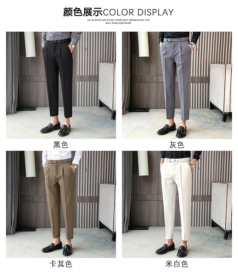Voor heren Afstuderen Pakken Broek Geplooide broek Kostuumbroek Zak Hoogte stijging Effen Kleur Comfort Zacht liiketoiminta Dagelijks Elegant Vintage Zwart Wit Hoge taille 2025 - $46.99 –P12