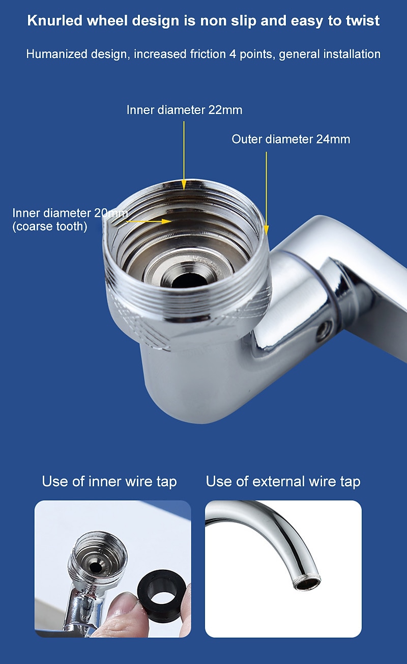 Alloy Faucet Extender Head Replacement Mechanical Arm 1080° 2 Mode Sprayer Nozzle Attachment, Water Aerator Bubbler for Bathroom Kitchen, Universal Tap Extend Spray Filter Spout Adapter Accessories 2025 - $11.49 –P6