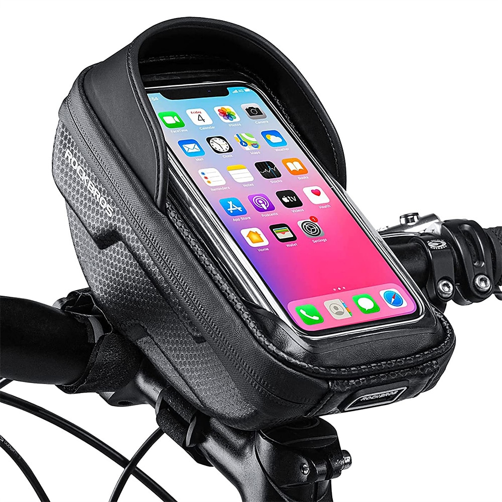 Bike Phone Mount Bag Bike Front Frame Handlebar Bag Waterproof Bike Phone Holder Case Bicycle Accessories Pouch Sensitive Touch Screen Compatible with iPhone 11 XS Max XR 8 Plus Below 6.5 2025 - $12.79 –P1