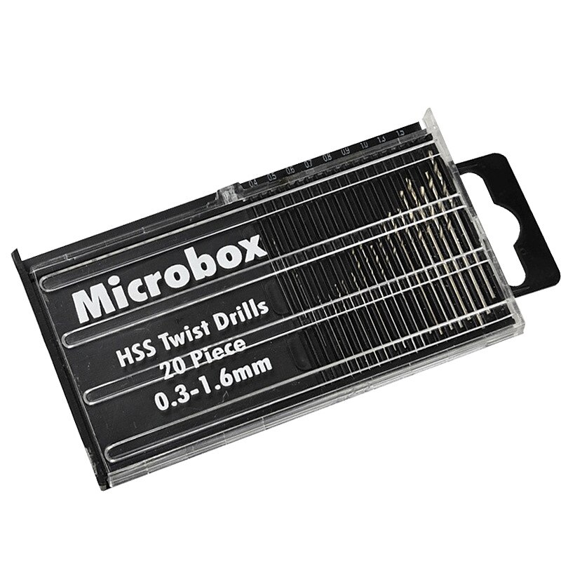 2025年 20本/セット0.3mm-1.6mmミニ高速度鋼ツイストドリルビットセットマイクロhssドリルビットセットケース付き  コレクション – $7.99 –P8