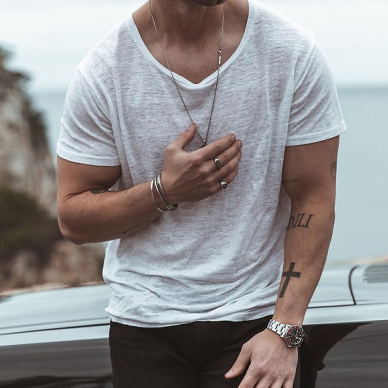 Herren T Shirt Kurzarm Rundhalsausschnitt Sommer Einfach Mode Klassisch Bequem Rundhalsausschnitt Straße Lässig Sport Schwarz Weiß Blau Top T-Shirt für Herren 2025 - $20.99 –P9