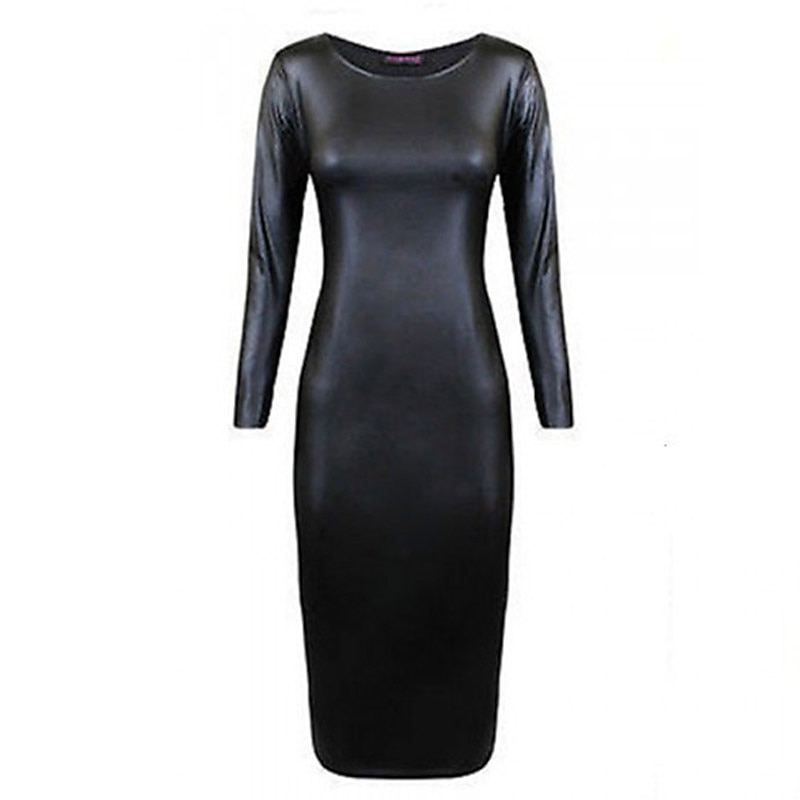 Női Rövid mini ruha Bodycon Hüvelyruha Stílusos Szexi Szabadtéri Téli ruha Vakáció Vékony Tiszta szín Hosszú ujj Terített nyak Fekete Ősz Tél 2025 - $33.99 –P1