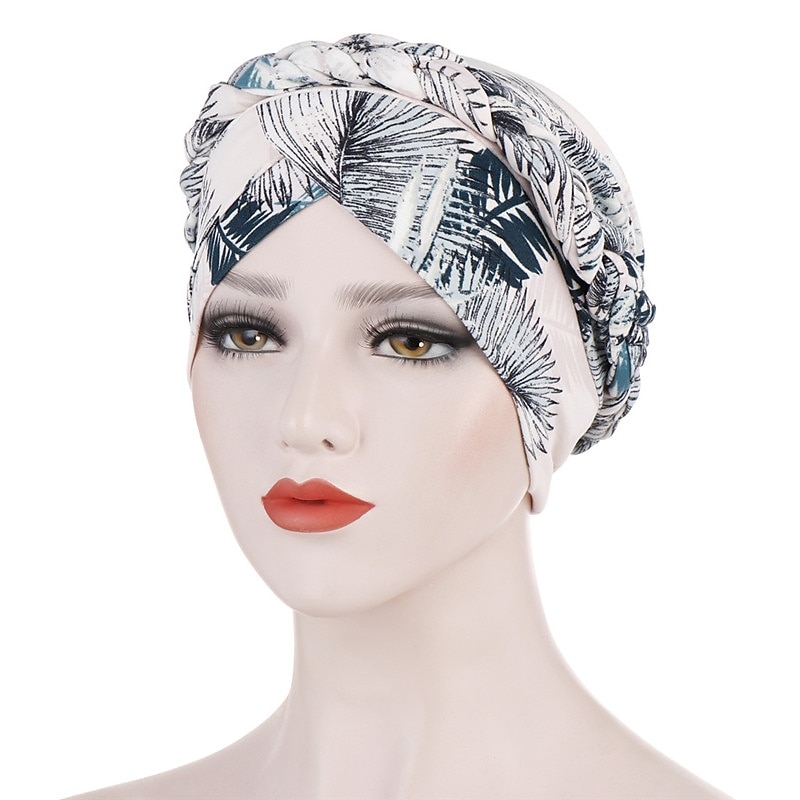 Lenço de turbante muçulmano com estampa de algodão para mulheres bonés islâmicos internos hijab lenços de cabeça de envoltório árabe femme musulman turbante mujer de 2025 por $11.99 –P13