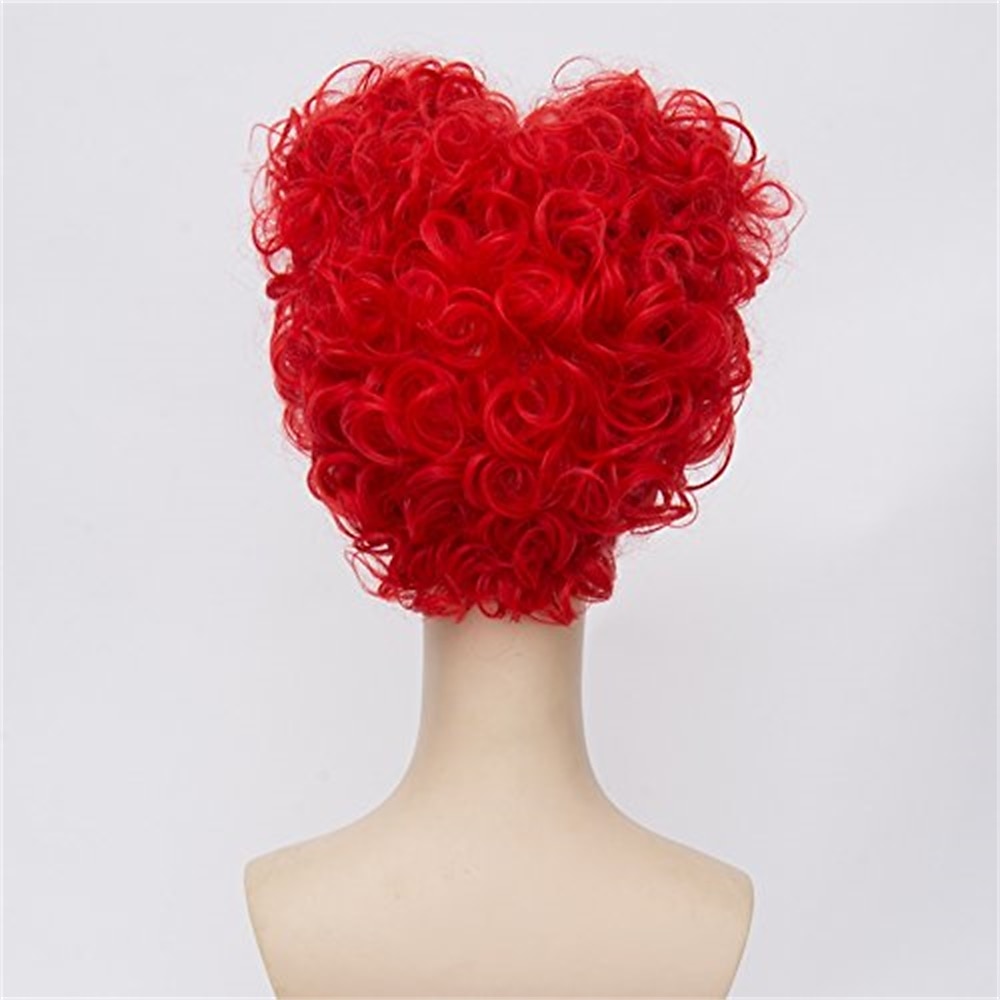 Peruca Cosplay Rainha Vermelha para Mulheres e Meninas Pré-estilizada Curta Cacheada e Fluffy Perucas de Festa Cosplay Halloween de 2025 por $24.99 –P13