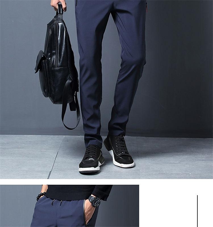 Black Color Formal Stretchable Pants with Expandable waist for
