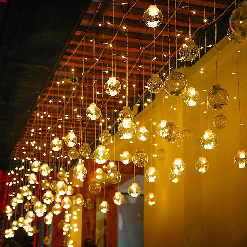 energia solare led sfera dei desideri stringa di luce fata flessibile filo di rame stringa di luce per tenda per giardino cortile vacanza festa di natale illuminazione decorativa colorata del 2025 a $58.99 –P13