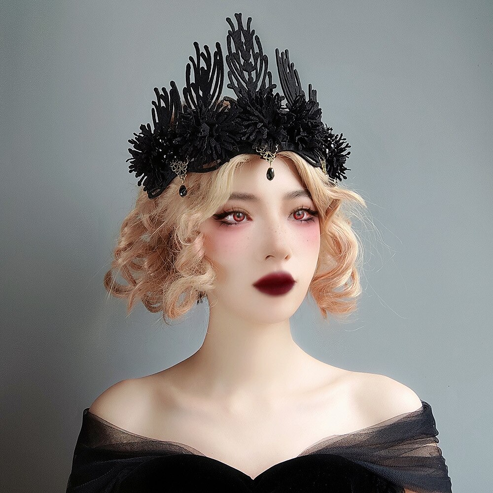 Halloween King Crown Gothic Bride Tiara Female Mitzvah Birthday Gift Princess Wedding Crown 2025 - $17.99 –P2