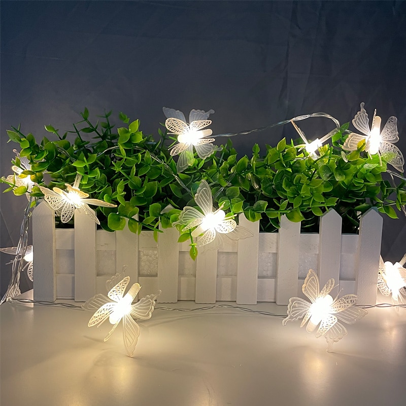 Luzes de corda led borboleta 1.5/3 m decoração de luzes de fadas de casamento ao ar livre luzes de natal alimentadas por bateria festa natalícia decoração de varanda de jardim de 2025 por $16.99 –P6