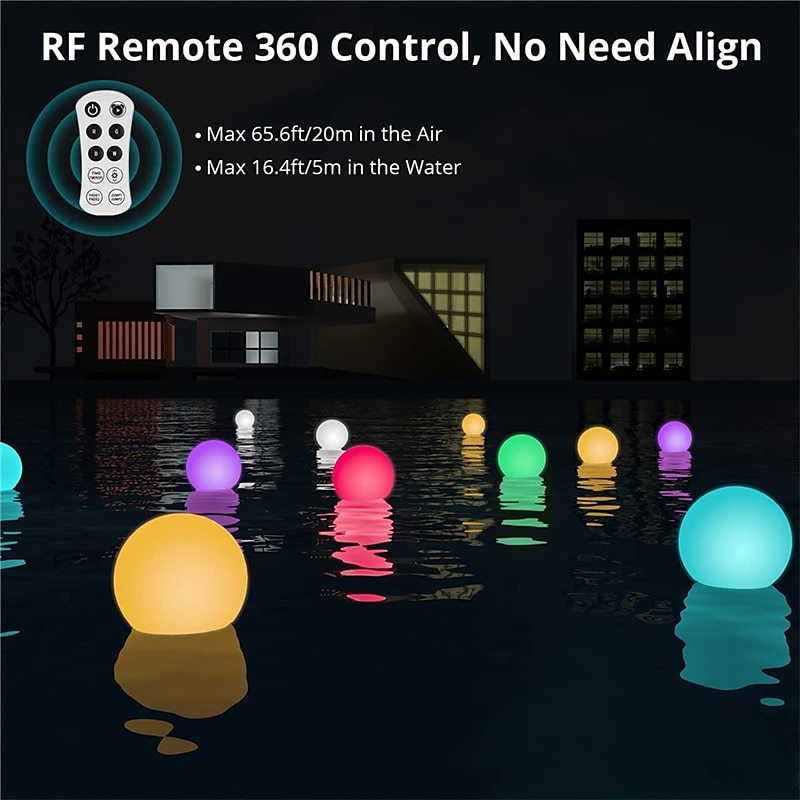 IP68 Rechargeable LED Floating Pool Light With RF Remote Color Changing Glowing Ball Dimmer Light for Yard Swimming Pool Pond Party Decoration Colorful Lighting 2025 - $16.99 –P8