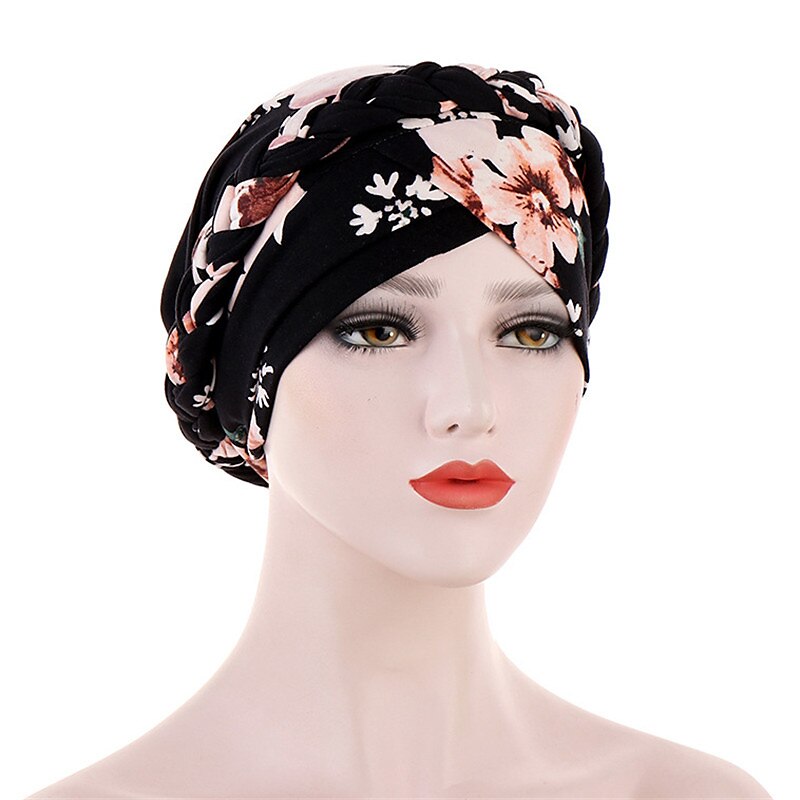 Lenço de turbante muçulmano com estampa de algodão para mulheres bonés islâmicos internos hijab lenços de cabeça de envoltório árabe femme musulman turbante mujer de 2025 por $11.99 –P9