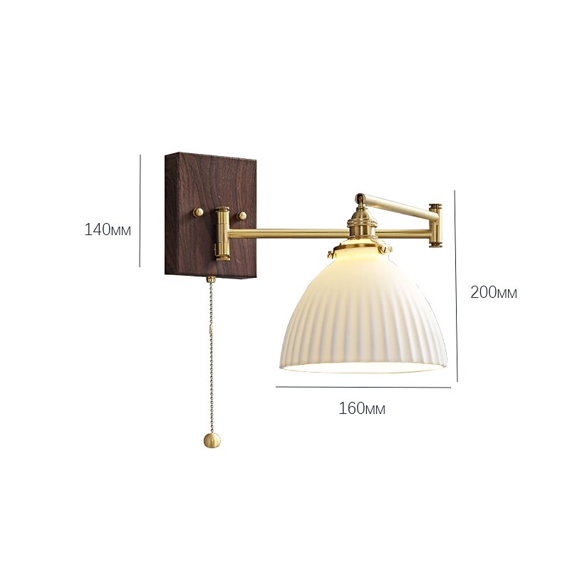 applique da parete per interni moderne in stile nordico led swing armcamera da letto applique da parete in rame 220-240v del 2025 a $464.79 –P1