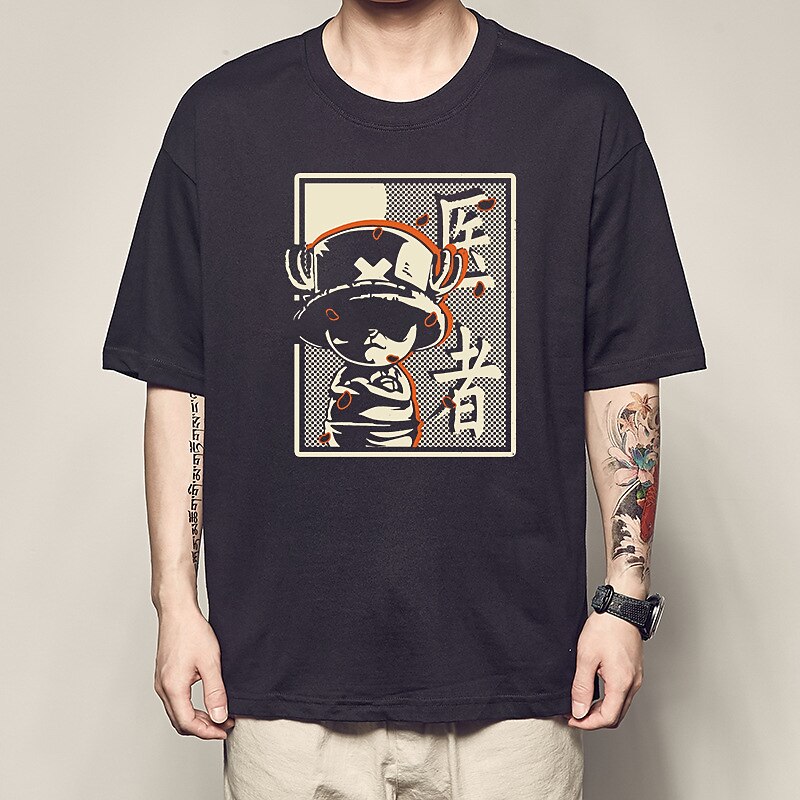 One Piece Tony Tony Chopper T-shirt Animé Tecknat Anime Harajuku Grafisk Söt Till Par Herr Dam Vuxna Tillbaka till Skolan Varmstämpling 2025 - GBP £12 –P4