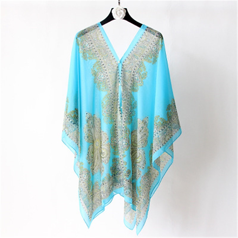 Fashion Women Scarf Shawl Poncho Printed Sunscreen Scarf Sun Protection Shawl Beach Shawl Bikini Cover Soft Comfortable 2025 - $13.99 –P15