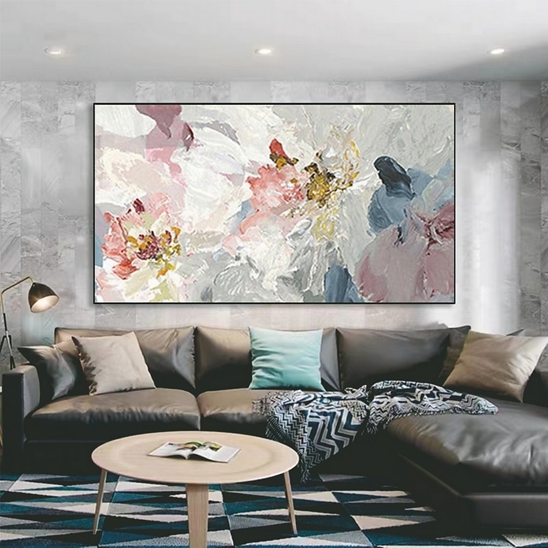handgemaakte handgeschilderde olieverf muur kunst morandi kleur abstract schilderij woondecoratie decor gerold canvas geen frame niet uitgerekt 2025 - $105.99 –P6