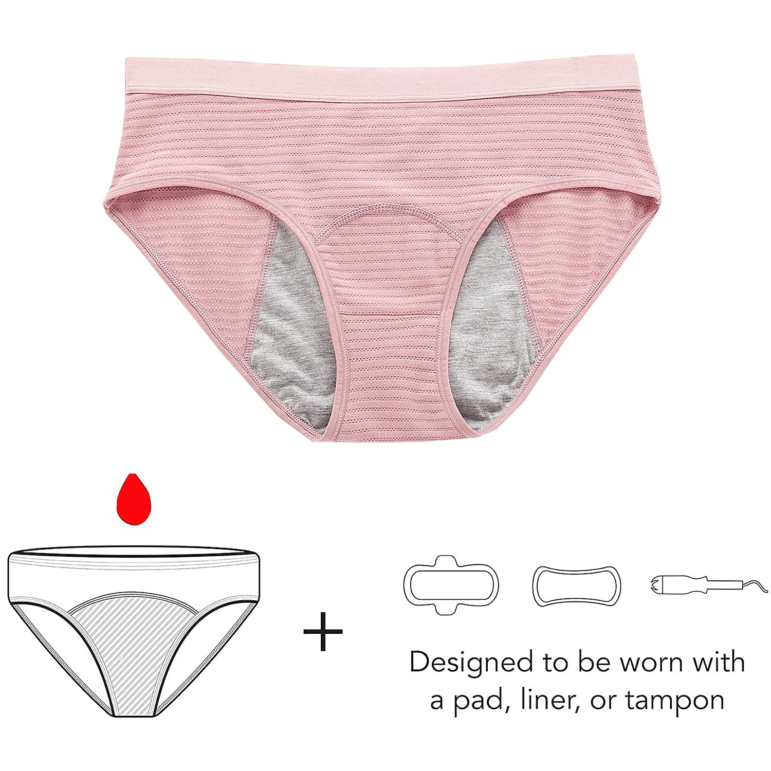 lenjerie de corp pentru perioada, chiloți menstruali din bumbac hipster rezistenti la scurgeri pentru femei, cu flux intens, kit de început pentru prima perioadă, slipuri ținute acasă 2025 - $8.99 –P12