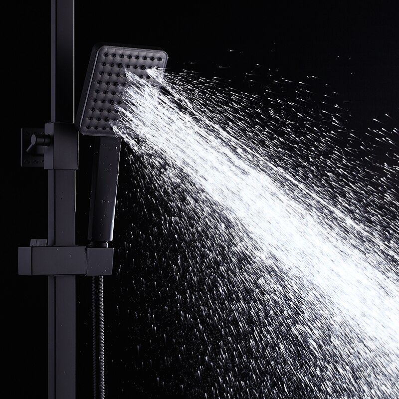 sistema de ducha juego de grifería montado en la pared, cabezal de ducha de lluvia de 9 pulgadas ducha de mano rociador de mano con soporte acabados electrochapados/pintados montaje interior válvula de cerámica ducha de baño 2025 - $333.79 –P10