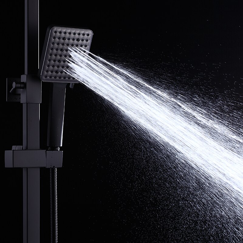 sistema de ducha juego de grifería montado en la pared, cabezal de ducha de lluvia de 9 pulgadas ducha de mano rociador de mano con soporte acabados electrochapados/pintados montaje interior válvula de cerámica ducha de baño 2025 - $333.79 –P11