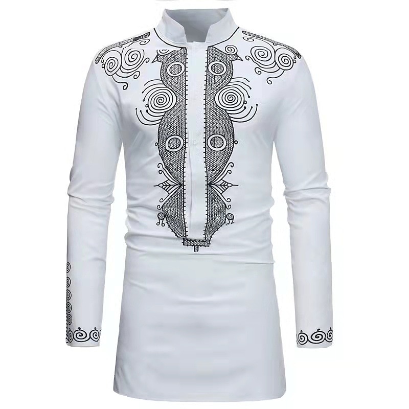 Herren Hemd Moderne afrikanische Outfits Afrikanischer Druck Dashiki Maskerade Erwachsene Hemd Party 2025 - $45.99 –P3