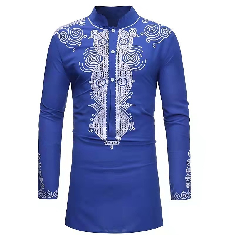 Herren Hemd Moderne afrikanische Outfits Afrikanischer Druck Dashiki Maskerade Erwachsene Hemd Party 2025 - $45.99 –P7