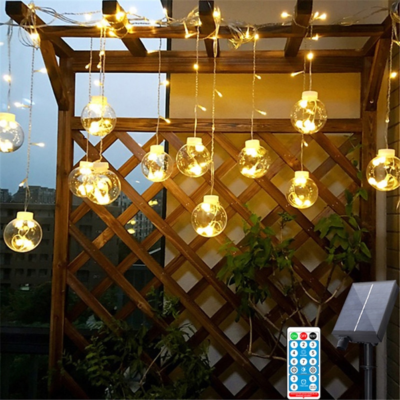 energia solare led sfera dei desideri stringa di luce fata flessibile filo di rame stringa di luce per tenda per giardino cortile vacanza festa di natale illuminazione decorativa colorata del 2025 a $58.99 –P10