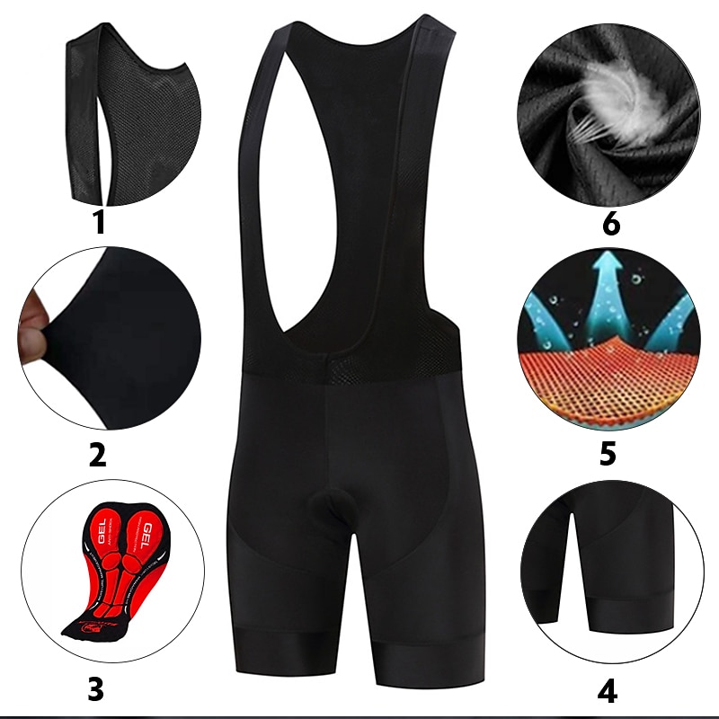 Herre Bib Shorts 3D polstret shorts Sykkel Shorts Bunner Semi-formsydd Fjellsykling Veisykling sport Pustende Hurtigtørkende Fukttransport Bekvem Svart Gul Lycra Klær Avanceret Sykkelklær 2025 - $27.99 –P3