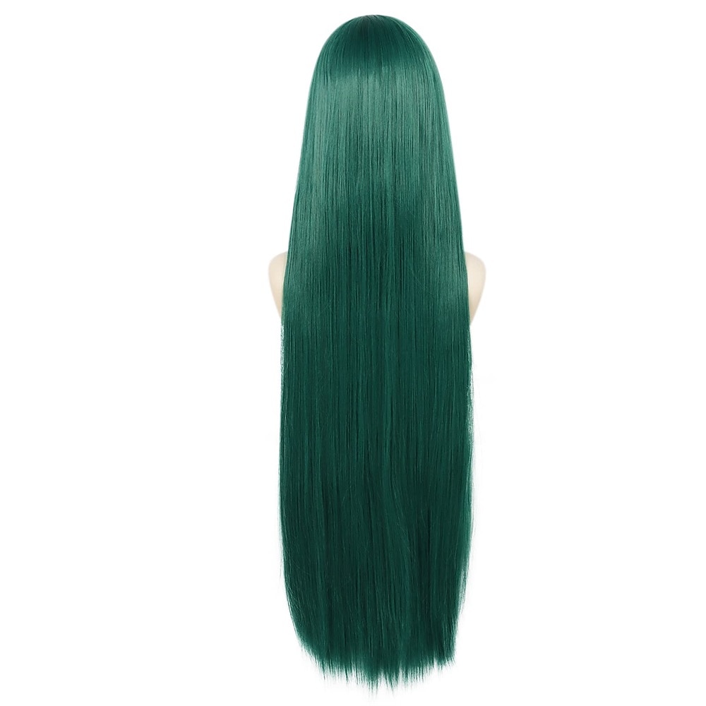 Parrucca Lunga Verde Scuro di 100 cm con Frangia Parrucca Liscia Cosplay per Donne Ragazze Uomini Ragazzi Parrucca di Capelli Sintetici Costume per Anime Parrucche di Halloween Parrucche per il del 2025 a $31.99 –P5