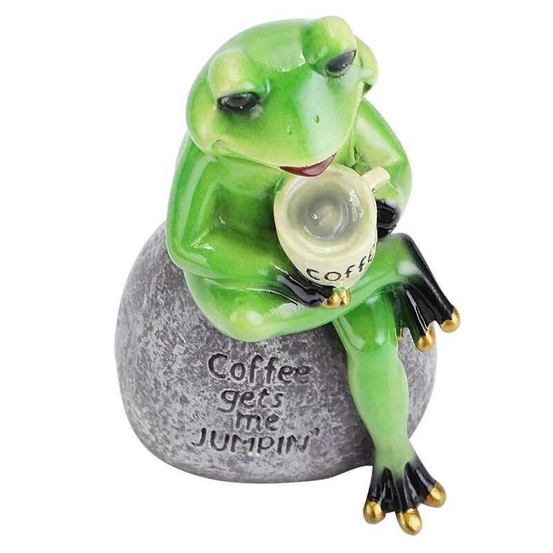 Songlake estátua de sapo bonito criativo sapo de jardim bebendo estatueta de resina de café escultura de decoração de artesanato interior decoração de jardim ao ar livre de 2025 por $16.49 –P8