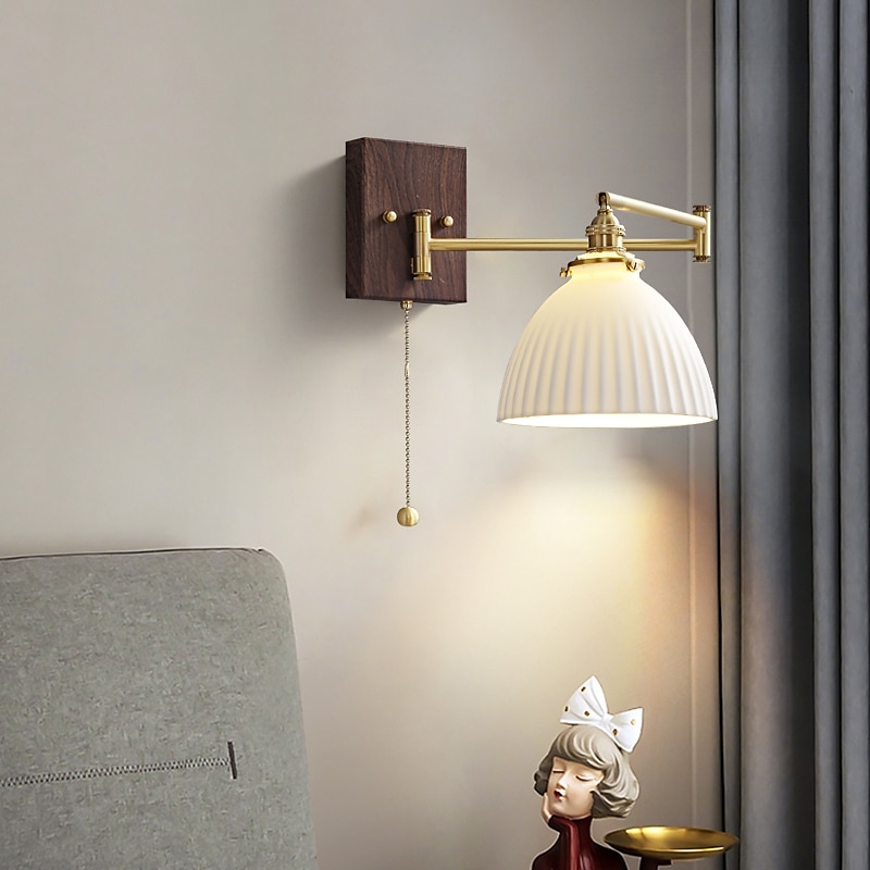 applique da parete per interni moderne in stile nordico led swing armcamera da letto applique da parete in rame 220-240v del 2025 a $464.79 –P5
