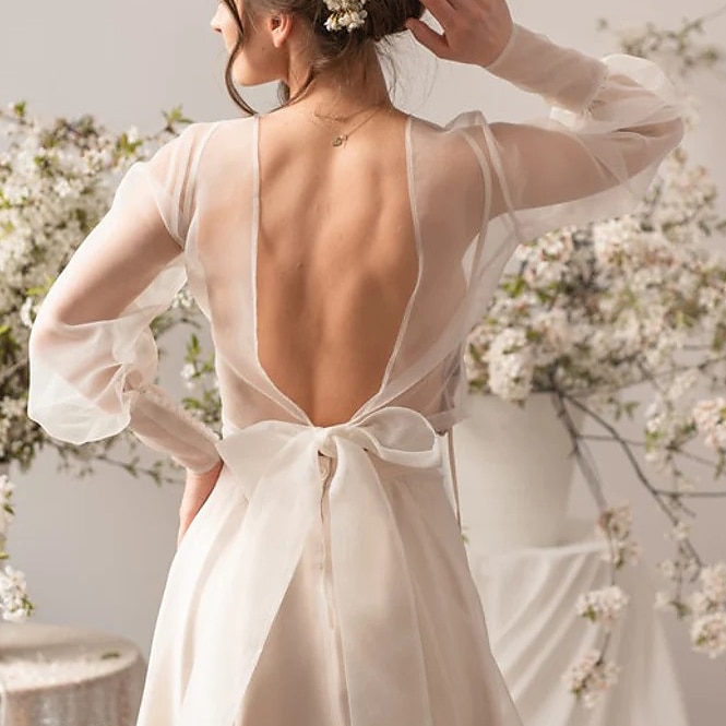 Wedding Bolero Long Sleeve Organza Bridal CoverUP Puff Sleeve Wedding Gown  Topper Bridal Shrug Mesh Bridal Blouse Bridal Capelet dress to impress 2026  - $45.99