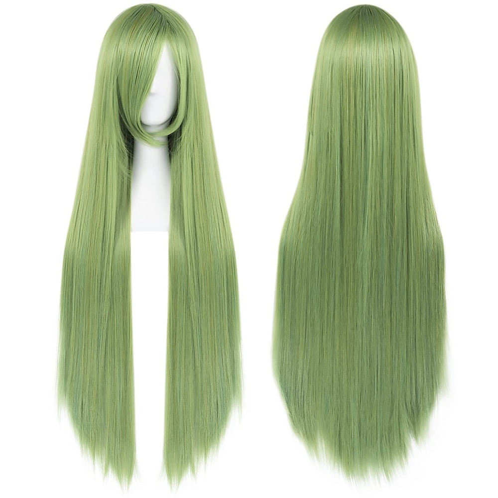 Parrucca Lunga Verde Scuro di 100 cm con Frangia Parrucca Liscia Cosplay per Donne Ragazze Uomini Ragazzi Parrucca di Capelli Sintetici Costume per Anime Parrucche di Halloween Parrucche per il del 2025 a $31.99 –P6